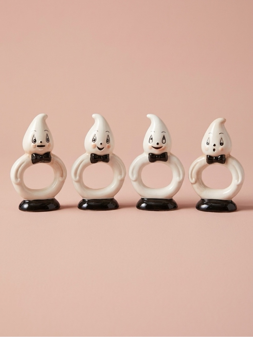 Johanna Parker Halloween Ghost Napkin Rings Set of 4 NWT